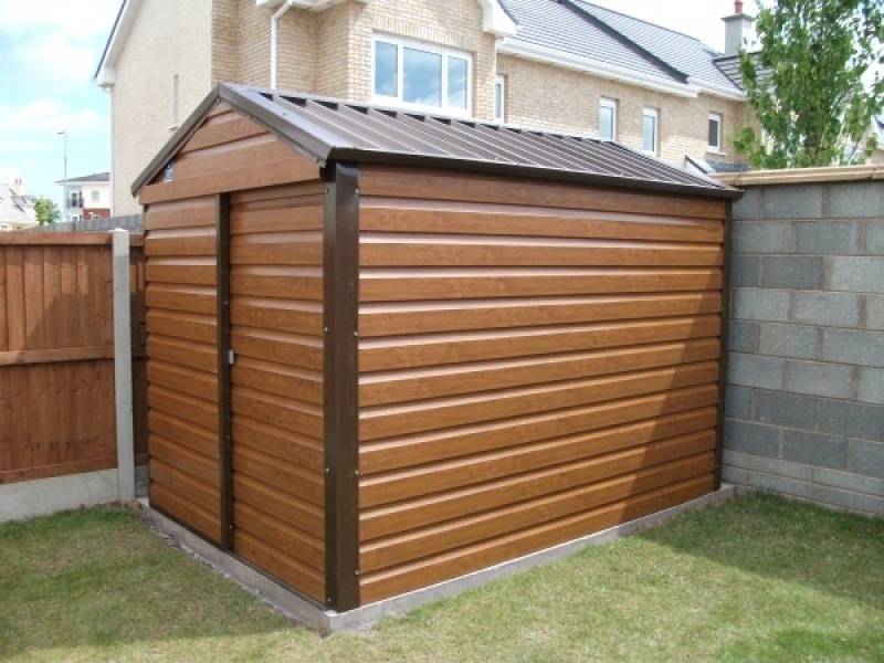 timber effect pvc steel sheds & woodgrain effect sheds